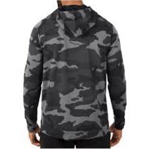UNRL Men’s Camo Performance Hoodie L Gray Black Stretch Athleisure